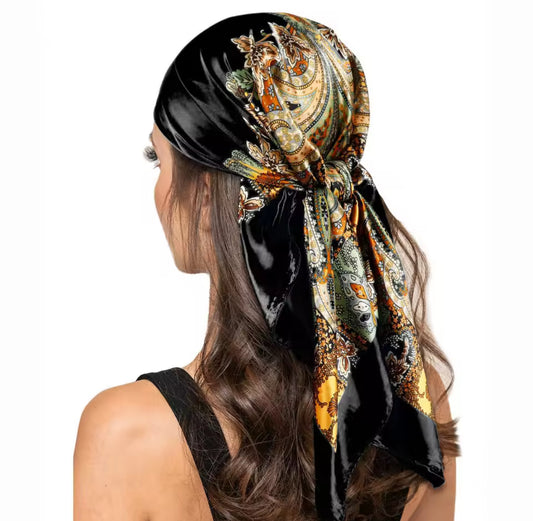 FASHIONABLE SATIN HEAD SCARF