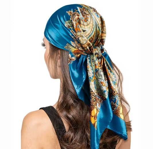 FASHIONABLE SATIN HEAD SCARF
